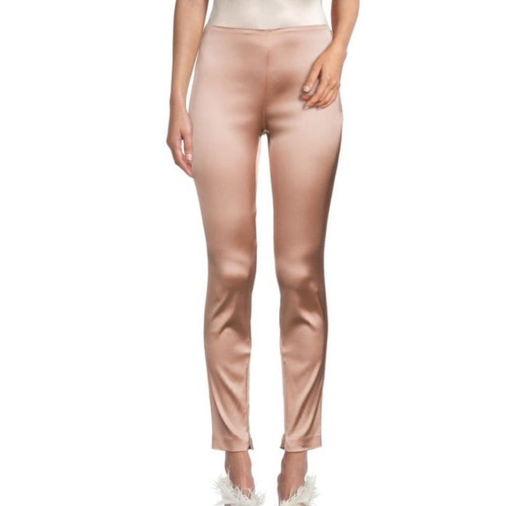 Theory Blush pink  Satin High Waist Legging Zippered Ankle Pants
